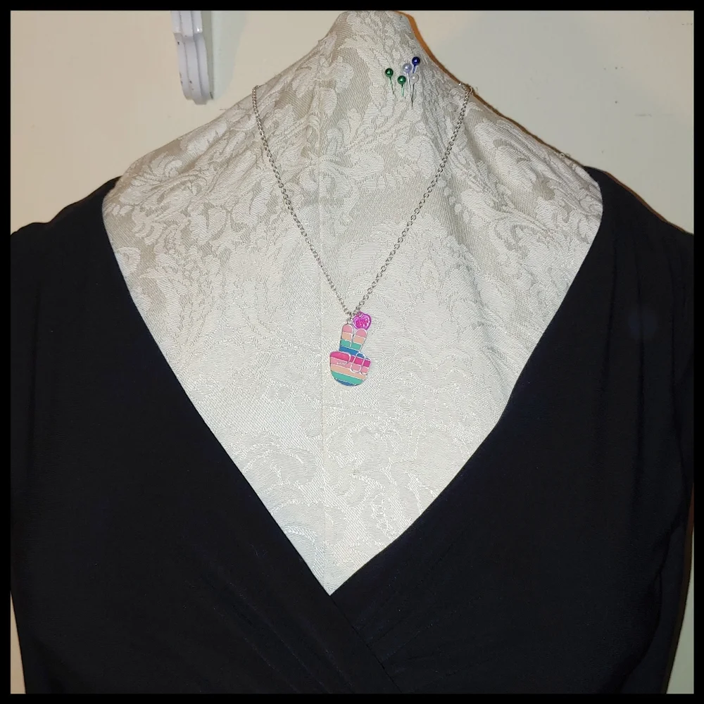 Cute BFF Peace Sign Rainbow Necklace